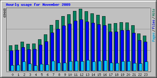 Hourly usage for November 2009